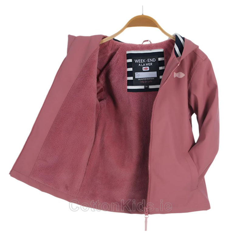 Girls Rose Vintage Waterproof Fleece - Lined Raincoat