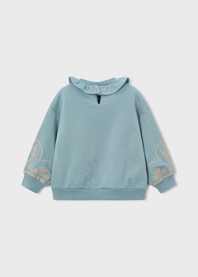 Girls Sage Ruffled Collar Pullover