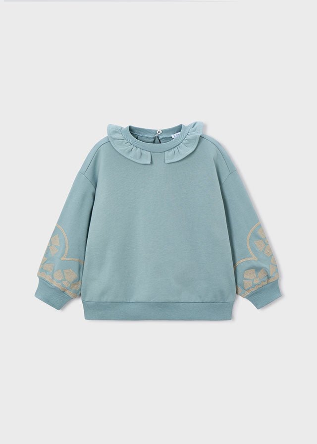 Girls Sage Ruffled Collar Pullover