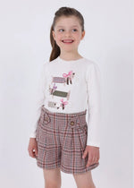 Girls' Sausage Dog Top & Plaid Shorts Set (Mayoral)