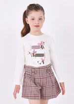 Girls' Sausage Dog Top & Plaid Shorts Set (Mayoral)