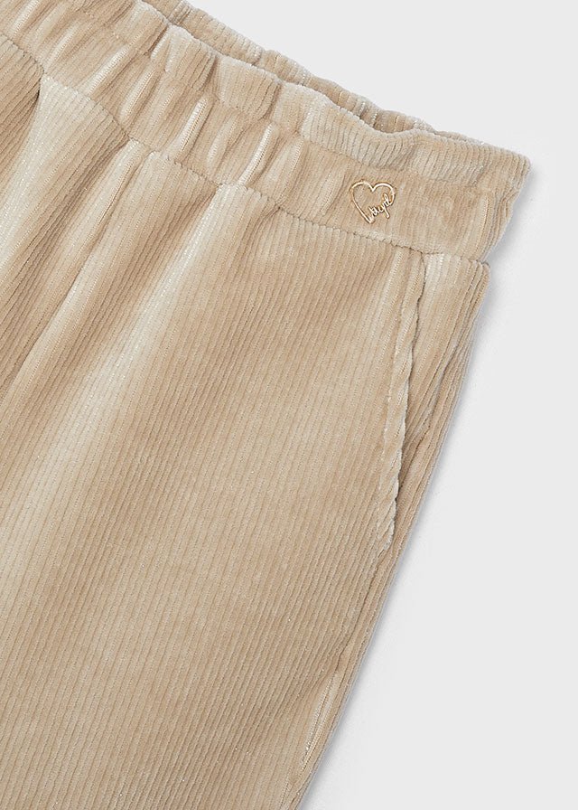 Girls' Sepia Corduroy Knit Pants