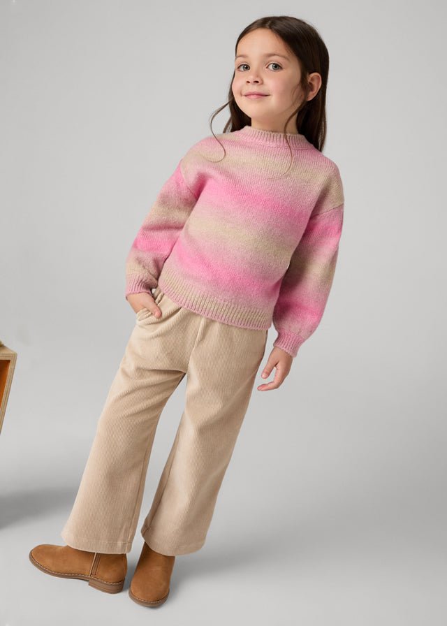 Girls' Sepia Corduroy Knit Pants