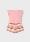 Girls Short Set with Zigzag Pattern Shorts