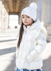 Girls Snow White Pom Pom Knitted Hat