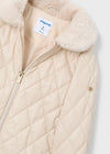 Girls Soft Quilted Cream Coat