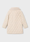 Girls Soft Quilted Cream Coat