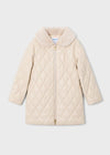 Girls Soft Quilted Cream Coat