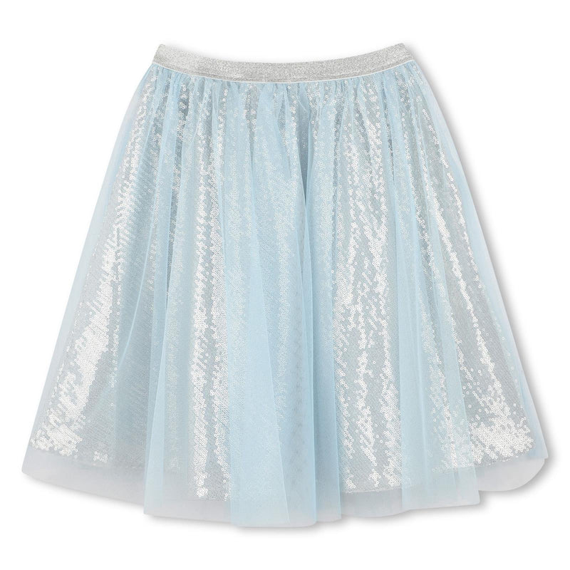 Girls Sparkling Mesh Skirt with Sequins