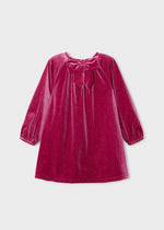 Girls Sparkly Velvet Dress with Back Bow