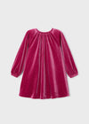 Girls Sparkly Velvet Dress with Back Bow
