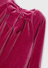 Girls Sparkly Velvet Dress with Back Bow