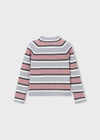 Girls Striped Rib Turtleneck Top