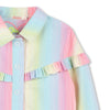 Girls Striped Ruffle Jacket