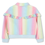 Girls Striped Ruffle Jacket