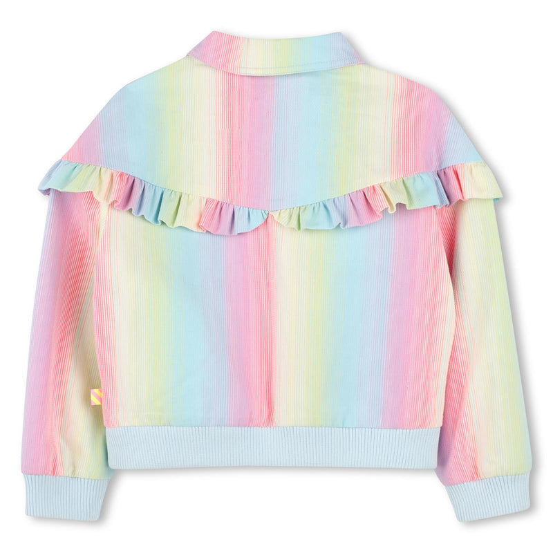 Girls Striped Ruffle Jacket