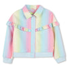 Girls Striped Ruffle Jacket