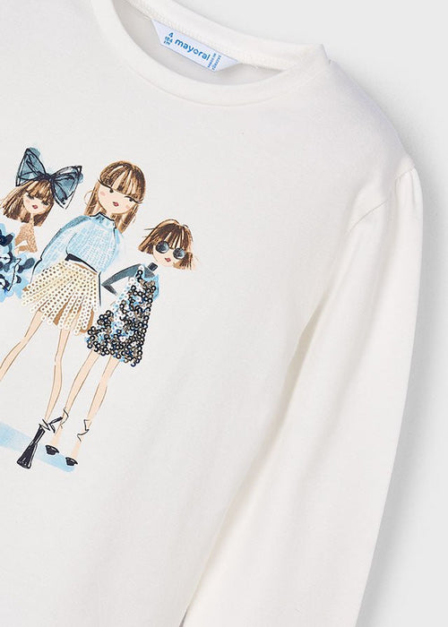 Girls Stylish Sequin Trio T-Shirt