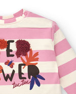 Girls' Super Flower Striped Long Sleeve T-Shirt (Tuc Tuc)