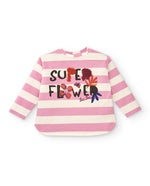 Girls' Super Flower Striped Long Sleeve T-Shirt (Tuc Tuc)