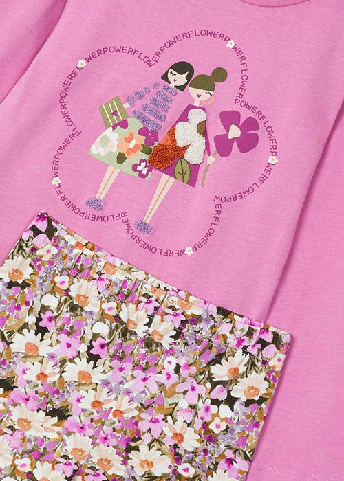 Girls' T - Shirt & Floral Leggings Set (Mayoral)