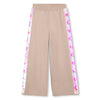 Girls Taupe Jogging Trousers with Sequin Side Stripes