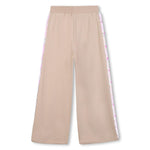 Girls Taupe Jogging Trousers with Sequin Side Stripes