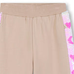 Girls Taupe Jogging Trousers with Sequin Side Stripes
