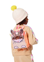 Girls Taupe Sweatshirt with Sequin Sleeve Stripes