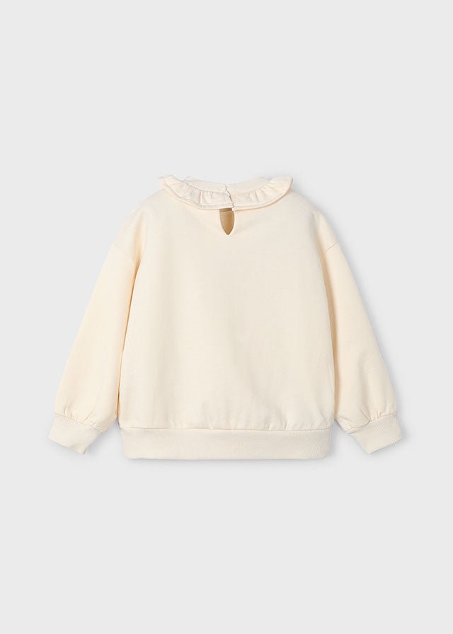 Girls Teddy Bear Ruffle Sweatshirt