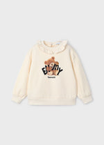 Girls Teddy Bear Ruffle Sweatshirt