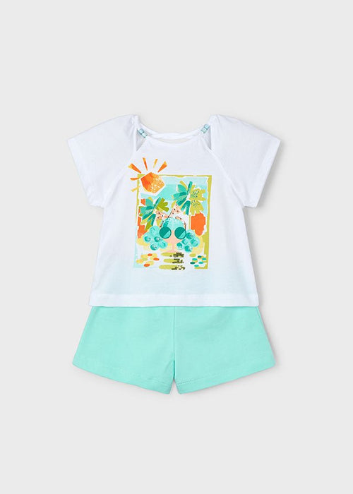 Girls Tropical Print Shorts Set