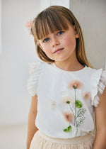 Girls Tulle Flower Top