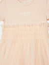 Girls Tulle Overlay Short - Sleeve Dress