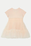 Girls Tulle Overlay Short - Sleeve Dress