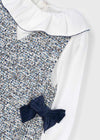 Girls Tweed Pinafore Dress with Velvet Bows