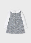 Girls Tweed Pinafore Dress with Velvet Bows