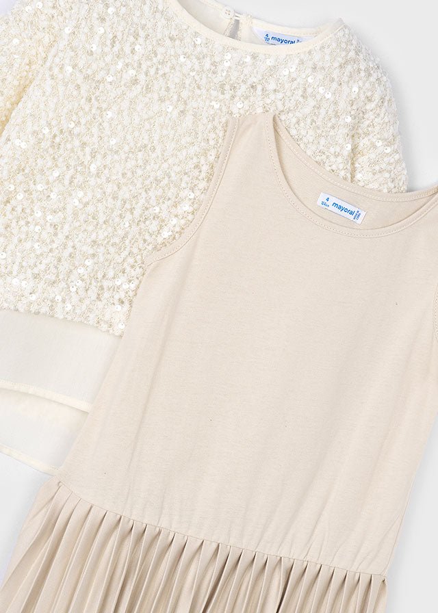 Girls Two - in - One Sequin Dress Set