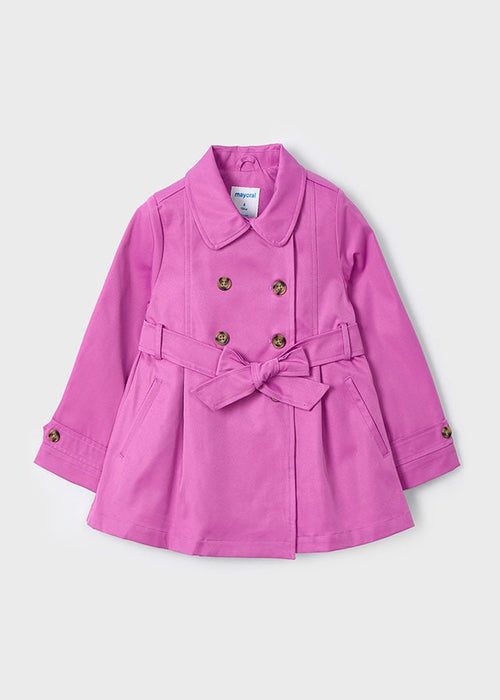 Girls Vibrant Pink Trench Coat