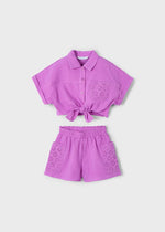 Girls Violet Short Set