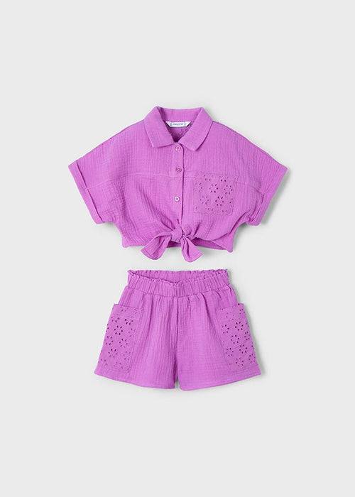 Girls Violet Short Set