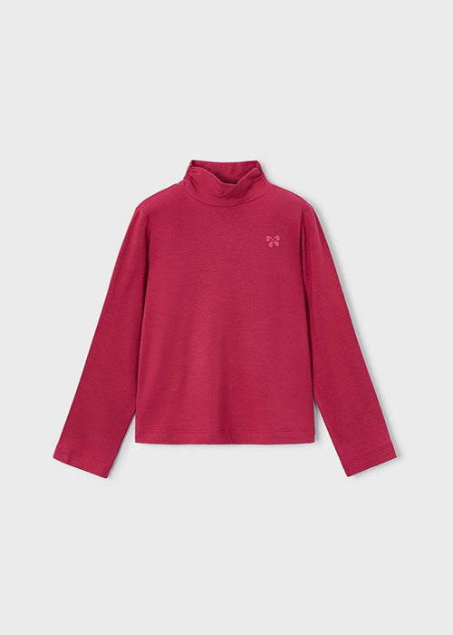 Girls Viscose Turtleneck Top – Berry Pink