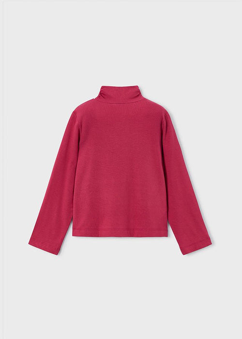 Girls Viscose Turtleneck Top – Berry Pink
