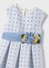 Girls' White & Blue Embroidered Dress (Abel & Lula)