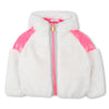 Girls White Faux Fur Coat With Hood