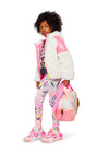 Girls White Faux Fur Coat With Hood