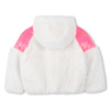 Girls White Faux Fur Coat With Hood