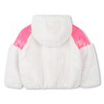 Girls White Faux Fur Coat With Hood