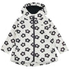 Girls White Floral Raincoat With Fleece Lining