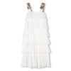 Girls White Glittered Ceremony Dress